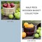 Cornucopia Round Wooden Baskets (2-Pack, Dark Brown); Wood Fruit Buckets with Handle, Gallon Capacity